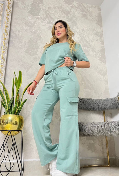 CONJUNTO CARGO BOTA CAMPANA🌸